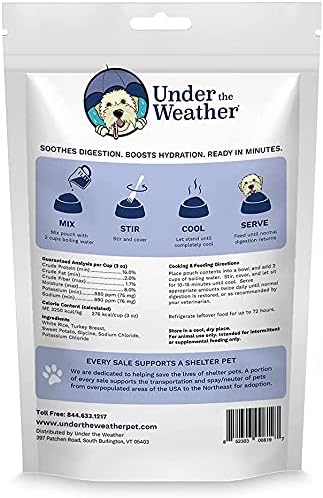 Under the Weather Bland Diet for Dogs | Easy to Digest for Sick Dogs |Always Be Ready| Contains Electrolytes - All Natural Freeze Dried 100% Human Grade Meats| 2 Pack- Rice Turkey & Sweet Potato - 6oz