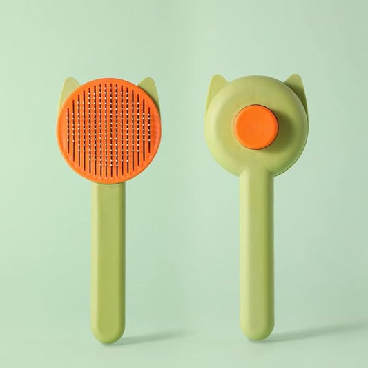 Premium Universal Pet Grooming Brush with Stainless Steel Pins Ideal for All Breeds Long Short Haired Cat and Dog,Ergonomic All-in-One Reduces Tanglesand PromotesHealthy Coat with Gentle (Green)