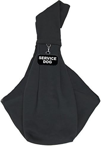 Small Service Dog Sling Carrier with ID Tag | EZ-Sling for Small Dogs | Includes Five Service Dog Law Handout Cards