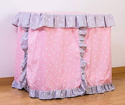 Princess Pink Grey White Heart Pet Dog Handmade Bed House+1 Candy Pillow (S)