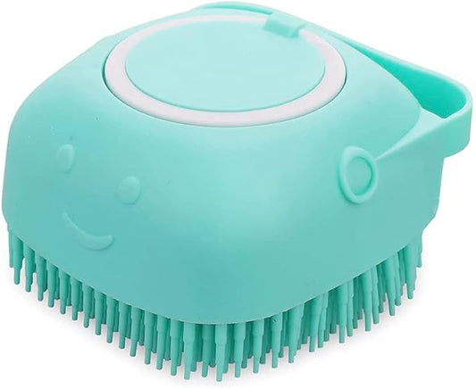 Dog Bath Brush, Scrubber Shampoo Massage Dispenser Grooming Soft Silicone Scrubber For Bath Water Brush For Dogs Dog Washing Brush Bath Scrubber For Pets (Light Blue)