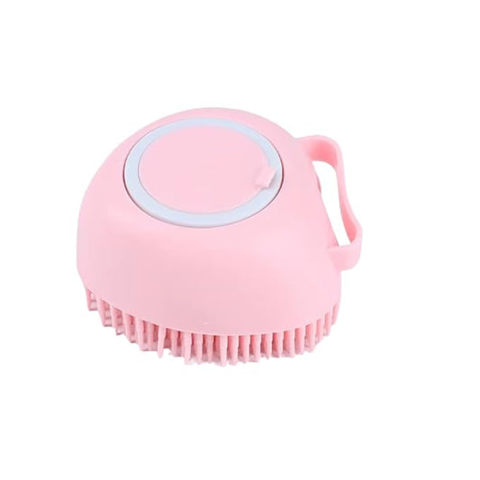 Luxury 2-in-1 Pet Spa Brush - Shampoo Dispensing Silicone Groomer for Dogs & Cats (Pink)