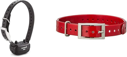 Garmin BarkLimiter Deluxe Dog Training Collar Bundle | Garmin 3/4-Inch Red Collar Strap