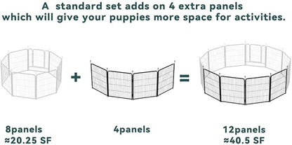FXW Rollick Dog Playpen for Yard, RV Camping, 32 inch 4 Panels for Small and Medium Dogs│Patented
