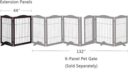 beeNbkks Extension Kit, 2 Panels Freestanding Dog Gate for Narrow Small Space Doorways Hallway