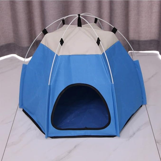 Cute Cat Teepee Cave, Cat Tent Foldable Indoor Outdoor with Thick Mat,Puppy Bed Tent,Bunny Pet Tent Teepee,Portable Dog House Teepee Tent, Cat Bed,Dog Bed Tent,Puppy Bunny,Pet Tent Teepee (G, L)