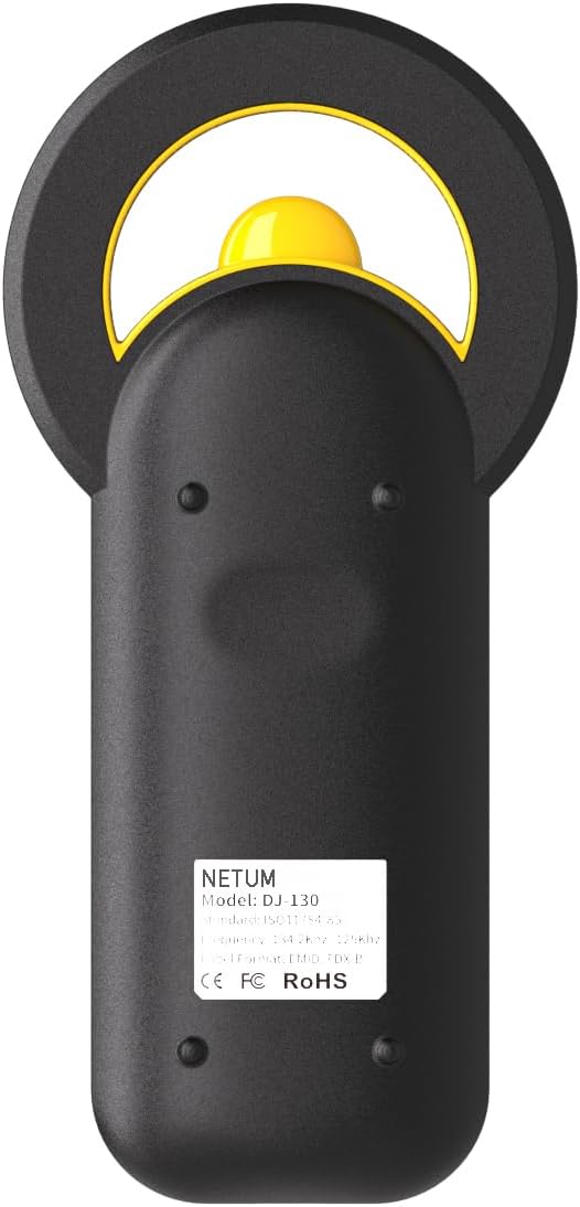 NETUM Bluetooth Pet Microchip Reader, 3-in-1 Wireless Animal Universal Microchip Tag Reader Scanner with 1.44" TFT Screen, 1200mAh Rechargeable Battery, Stores Up to 20000 Records (DJ-130)