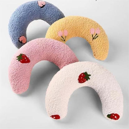 T'CHAQUE Dog Pillow Bed, Cat Calming Pillow, Dog Neck Pillow for Joint Relief Sleeping, Ultra Soft Half Donut Cuddler, Pillow Pet for Upper Spine Support, Doggy/Kitten Pillow Training Toy，Purple