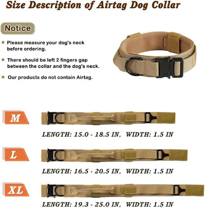 Tactical Dog Collar with Handle, Heavy Duty Military Dog Collar with Heavy Metal Buckle for Training, Adjustable Tactical Collars for for Medium and Large Dogs (XL, Brown)