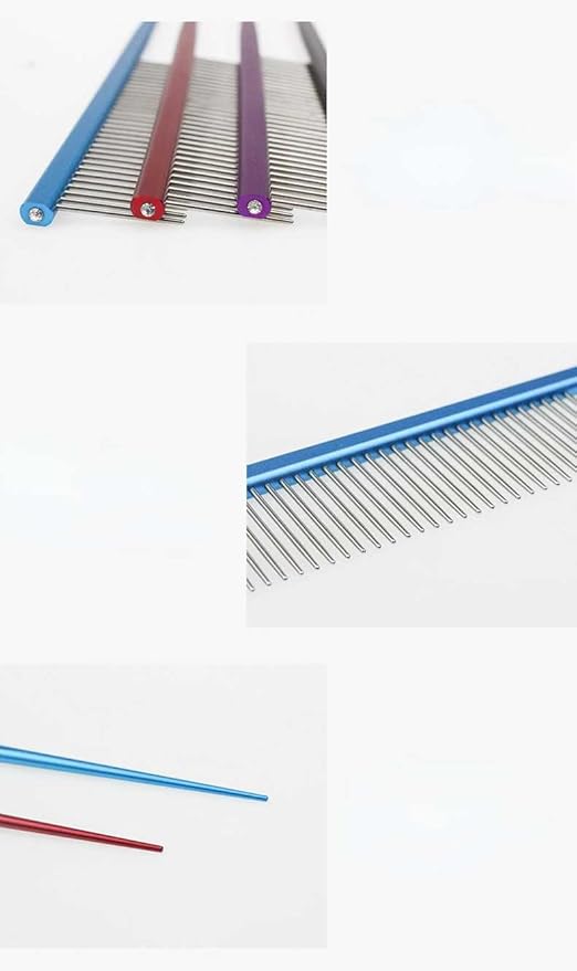Pet Grooming Comb Rat Tail Comb Cat Hair Trimmer Combs Dog Hairstyle Comb Float Hair Removal Dematting for Cat Dogs Cat Comb Dog Comb Rounded Ends Pet Hair Comb for Home Grooming (One Size,black 3)