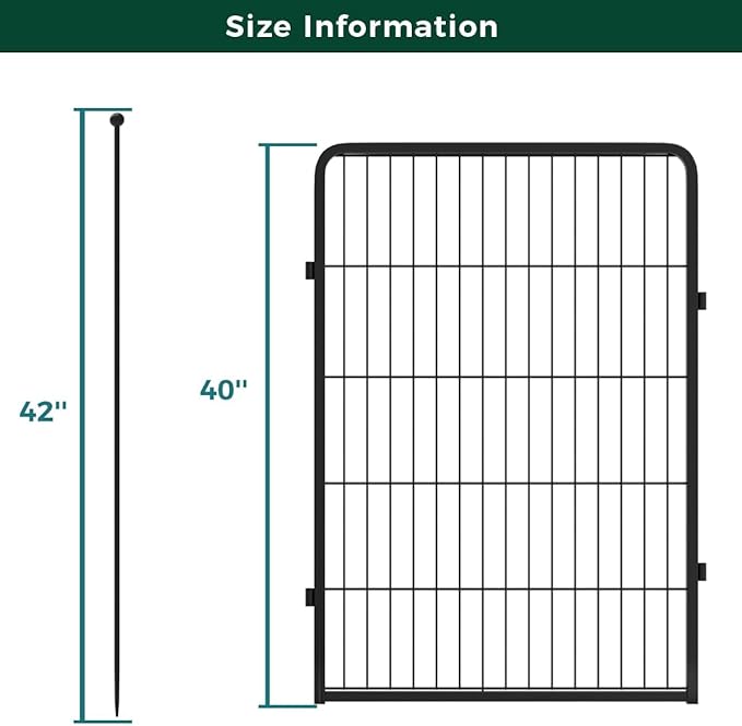 FXW Rollick Dog Playpen for Yard, RV Camping, 40 inch 2 Panels for Medium and Large Dogs│Patented