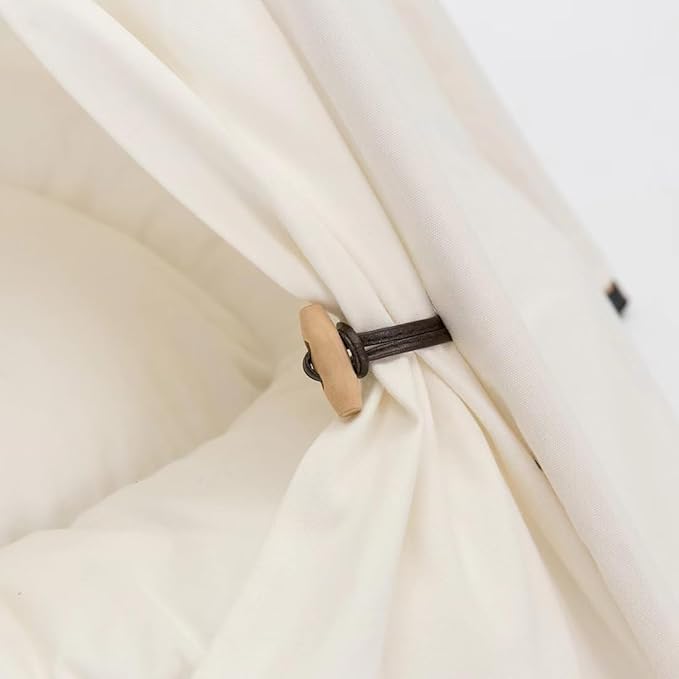 Dog Teepee Bed Cat Tent Portable Houses Pet Puppy with Thick Cushion (M:Size fits 9kg/20lbs (Pets))