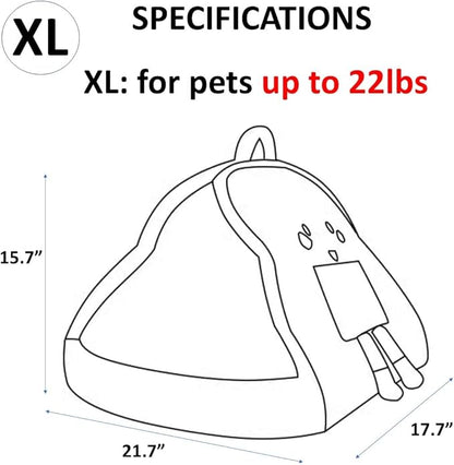 Portable Pet Cave for Puppy Kitten Cute Toast Design for Small Pets Cosy Cuddler (XL: up to 22lbs)