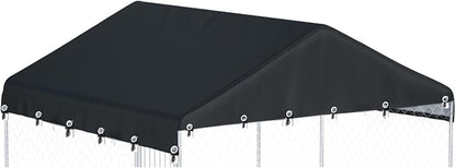 Outdoor Dog Kennel Cover 10'W x 10'L Made of 600D Waterproof Oxford Cloth- Black Replacement Kennel Cover（Without Frame）