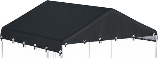 Outdoor Dog Kennel Cover 10'W x 10'L Made of 600D Waterproof Oxford Cloth- Black Replacement Kennel Cover（Without Frame）
