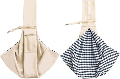 FEimaX Dog Sling Carrier, Pet Papoose Slings Bag for Small Dogs Cats, Puppy Hands Free Satchel Tote Pouch Carriers Doggie Crossbody Shoulder Carry Bags for Outdoor Travel (Beige)