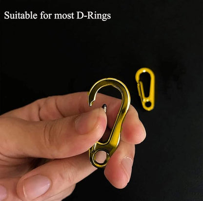 IVIA Dog Tag Clips / 2 Pack/Multiple Size 304 Stainless Steel Quick Clip with Rings/Easy Change Dog Cat ID Tag Holder for Small pet Collars and Harnesses.(2 Medium Gold)