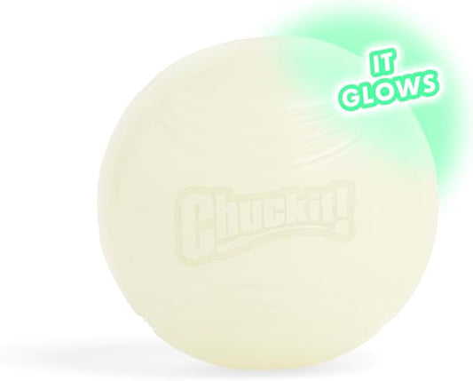Chuckit! Max Glow Ball Dog Toy, Large (3 Inch Diameter) for dogs 6-100 lbs, Pack of 1