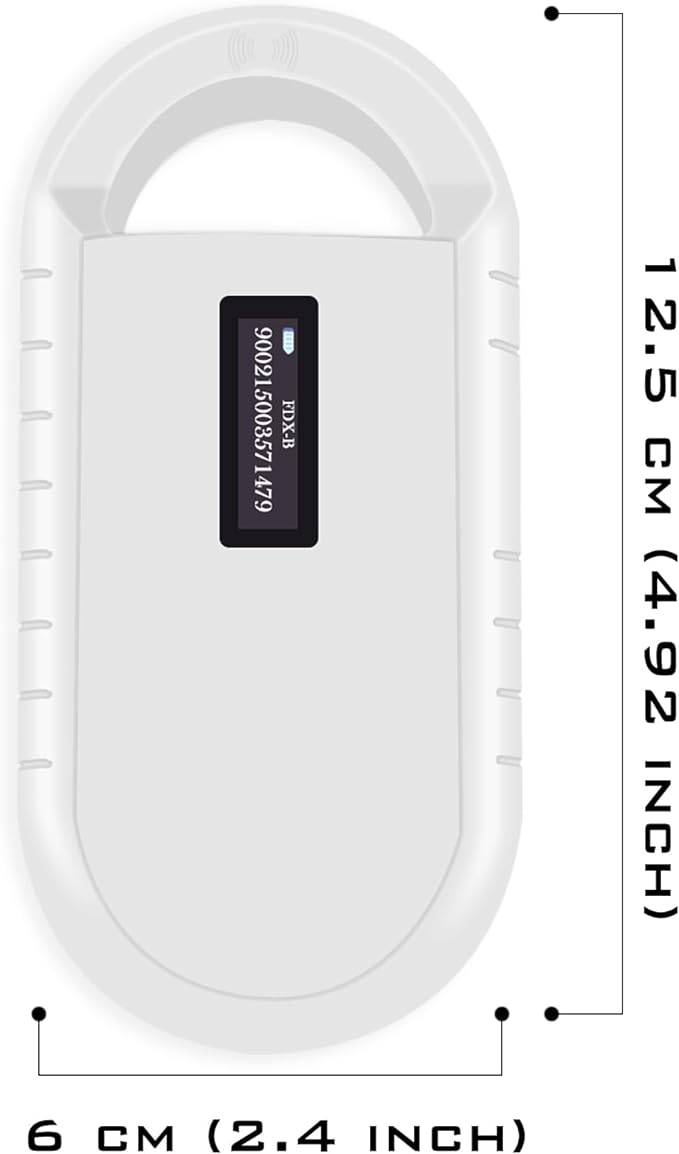 Smoostart Microchip Scanner, 1000 Records Increased Huge Data Storage Upload to PC, Scanning Distance and Speed Increase, Only Compatible with FDX-B/EMID (15/10) Digits Microchips