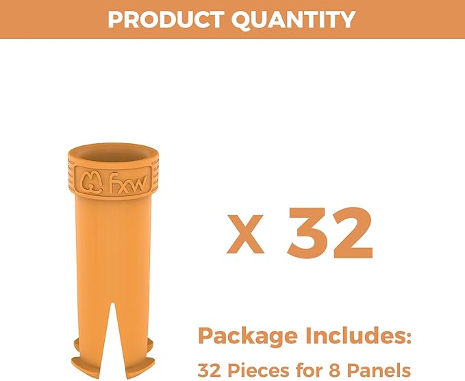 FXW 32 Pieces Muffler Tubes, Compatible with FXW Rollick/Instant Dog Playpen (Replacement for HomePlus/Dog Gate), Orange │ Patented