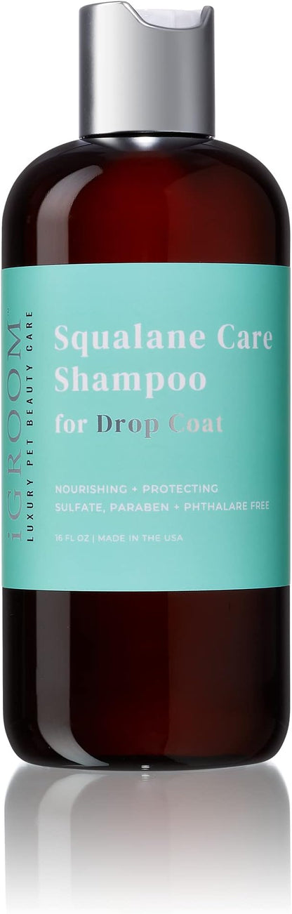 iGroom Dog Shampoo + Dog Conditioner Groomers Bundle - Squalane Care Dog Shampoo for Dropcoats, Strong and Healthy Hair, 16 oz - Pro-Keratin Leave-in Dog Conditioner, Excellent Detangling, 16 oz