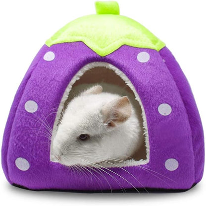 Spring Fever Hamster Guinea Pig Rabbit Dog Cat Chinchilla Hedgehog Bird Small Animal Pet Bed House Hideout Cage Accessorie D Purple M (14.2 * 14.2 inch)
