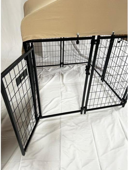 Garden Winds Custom Fit Replacement Canopy Top Cover Compatible with The Lucky Dog CL 60445 4’ Uptown Welded Outdoor Dog Kennel Playpen - Upgraded Performance RipLock 350 Fabric - Slate Gray