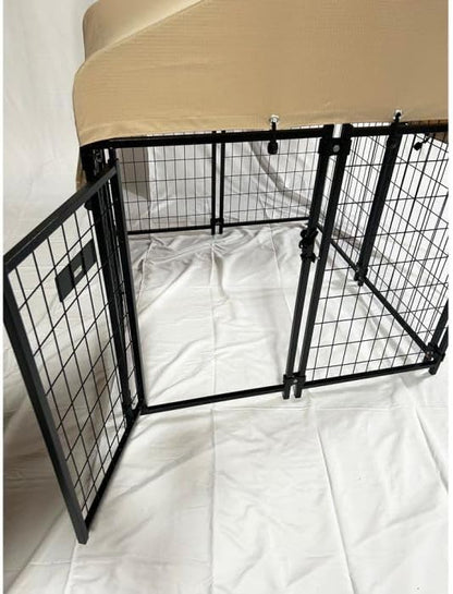 Garden Winds Custom Fit Replacement Canopy Top Cover Compatible with The Lucky Dog CL 60445 4’ Uptown Welded Outdoor Dog Kennel Playpen - Upgraded Performance RipLock 350 Fabric - Slate Gray