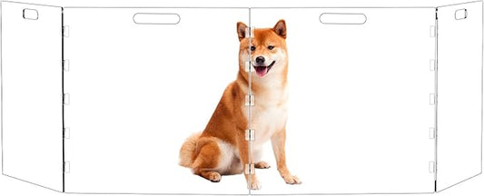 Acylic Pet Playpen Gate for The House Doorways, Clear Acrylic Pet Gate for Dogs, Freestanding, Clear (Medium, Panel, 4)