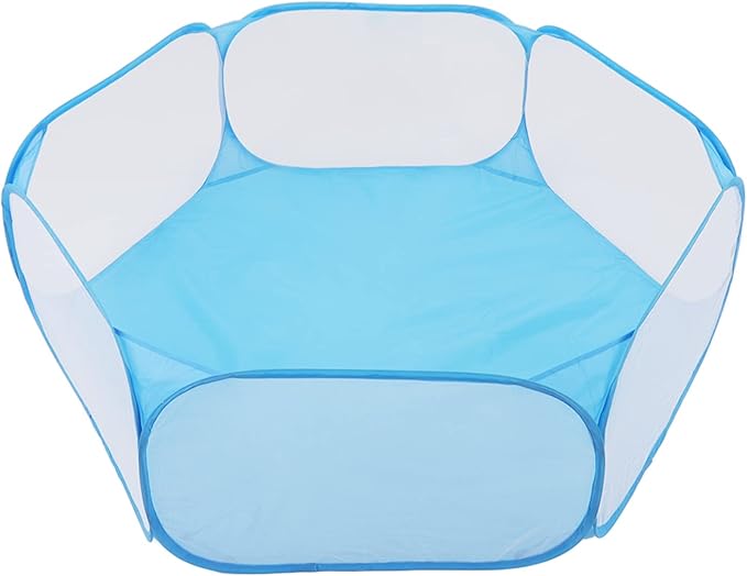 Small Pet Cage Tent, Easy Access Foldable Interactive Small Animal Playpen for Pets (Blue)