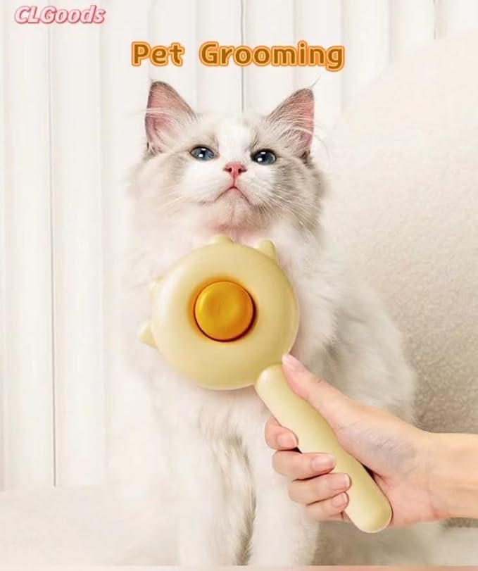 Pet Grooming Comb with One-Button De-Shedding, Pet Dematting Comb，Dog-Cat Comb, Pet Hair Cleaner Comb