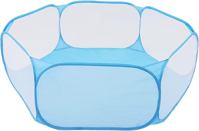Small Pet Cage Tent, Easy Access Foldable Interactive Small Animal Playpen for Pets (Blue)