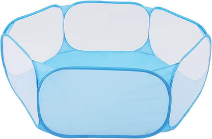 Small Pet Cage Tent, Easy Access Foldable Interactive Small Animal Playpen for Pets (Blue)