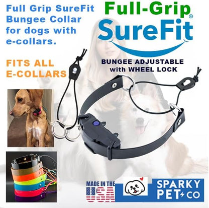 Sparky Pet Co - Surefit ECollar Strap - Bungee Dog Collar - Waterproof - Adjustable - Secure Nexus Wheel Lock - for Electronic Training & Invisible Fence Systems - 3/4" (Yellow Camo)