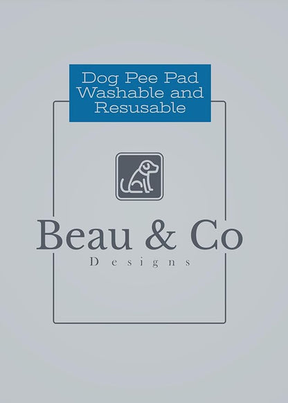Beau & Co Reusable Waterproof Pads 24x36-Perfect Size for Med/Large Kennel- Dog Puppy Training Pee pad