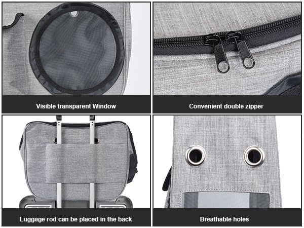 OWNPETS Pet Sling Carrier, Pet Airline Carrier Travel Bag, Fit 10~15lb Small Dogs, Comfortable, Adjustable, Perfect for Airline, Travelling, Daily Walk, Outdoor Activity and Weekend Adventure