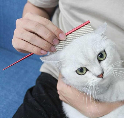 Pet Grooming Comb Rat Tail Comb Cat Hair Trimmer Combs Dog Hairstyle Comb Float Hair Removal Dematting for Cat Dogs Cat Comb Dog Comb Rounded Ends Pet Hair Comb for Home Grooming (One Size,black 3)