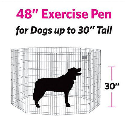 MidWest Homes for Pets Dog Exercise Pen & Playpen, 24" W x 48" H, No Door, Gold Zinc
