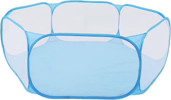 Small Pet Cage Tent, Easy Access Foldable Interactive Small Animal Playpen for Pets (Blue)