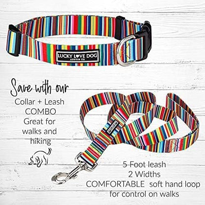 Lucky Love Dog Collar, Beautiful & Vivid Patterns, Rainbow Dog Collar for X-Large Dogs, Easy On & Off Clasp Accessory (Hippie, XL)…