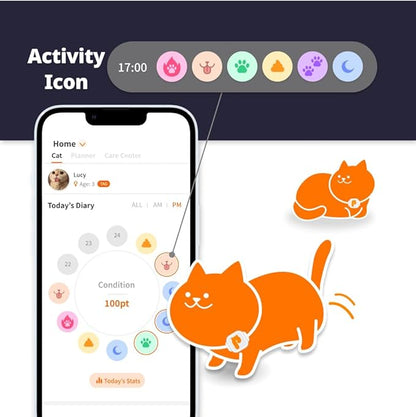LavvieTAG Charger & Scanner Set | Smartwatch for Cat ID Tag Light (0.01lbs) Activity Analysis Heath Care Calrorie Consumption App Integration Monitor Fitness Tracker(Charger&Scanner Included)