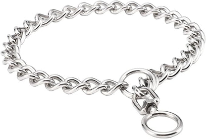 SGODA Chain Dog Training Choke Collar with Swivel, Stainless Steel, 22in, 3.5mm