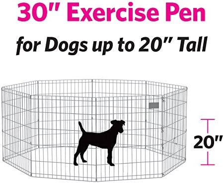New World Dog Exercise Pen & Playpen, 24" W x 30" H, No Door, Black
