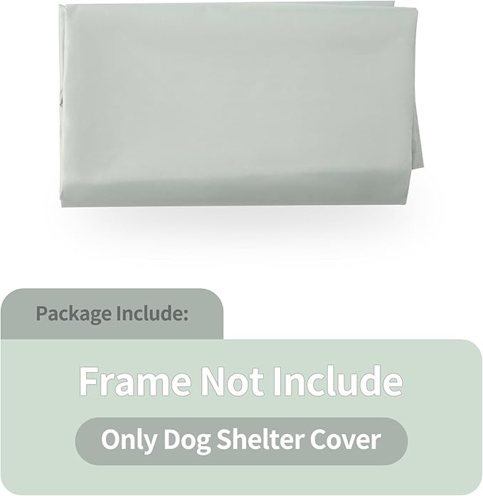 Outdoor Dog Sun Canopy Replacement Grey Tent Tarpaulin 4'x4'x3', Not Included Metal Frame, Only Canopy Cover Roof