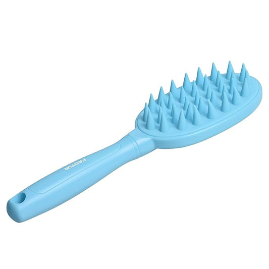 Pet Silicone Shampoo Brush for Long & Short Hair Dogs Cats, Shower Wash Curry Massage Brush (BLUE)