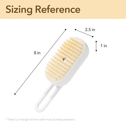 Soft 3-in-1 Silisone Spray Brush, Upgraded for Shedding, Cleaning and Spa Massage, Hair Removal, Best Water Steam Brush for indoor Long or Short Haired Cat and Dog (Purple, Handle)