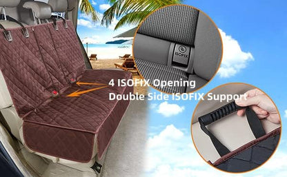Dog Car Seat Cover for Back Seat Cover for Kids,Non Stick Fur Rear Seat Protector for Pet,Nonslip Waterproof Universal Fit Interior for Auto SUV(XL, Coffee Brown)