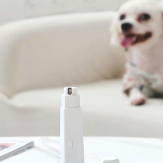 Dog Nail Clipper for Large Dogs - Silent Dog Nail Polisher with LED Light, Speed Sensor, Diamond Head and Dust Collector, 2-Speed Rechargeable - Small Dog Nail Polisher (Light Green)