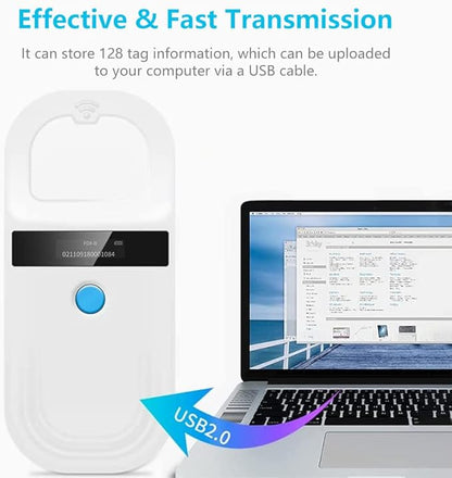 Watris Veiyi Dog Microchip Reader, Pet Microchip Scanner with OLED Display Screen, Pet Chip ID Scanner Supports FDX-B (ISO11784/11785) and EMID Microchips, for Animal Management
