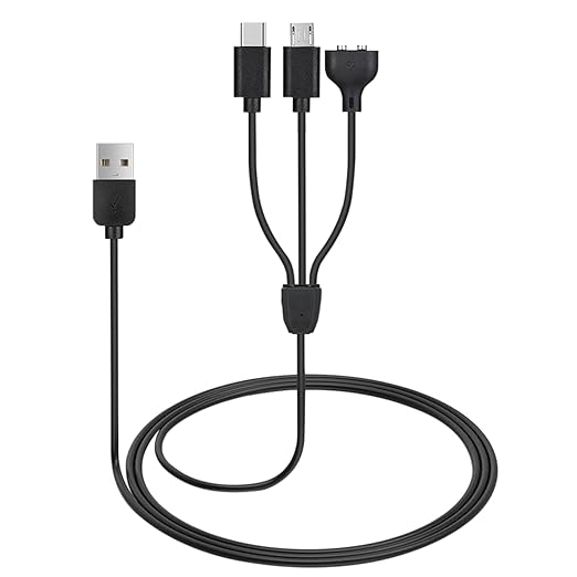 LONNKY Dog Training Collar Charger for NVK, UKE, Delupet, Yawpet, Chicdeal, PECOLE Shock Collar and Remote, 3-in-1 Magnetic Charging, Type-C and Micro USB Cable, Shock Collar Charging Cord